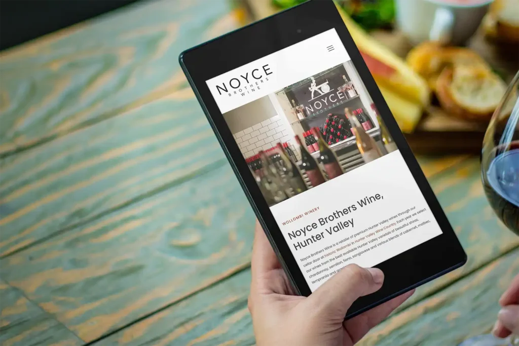 WordPress website - Noyce Brothers Wine - Rapid Websites