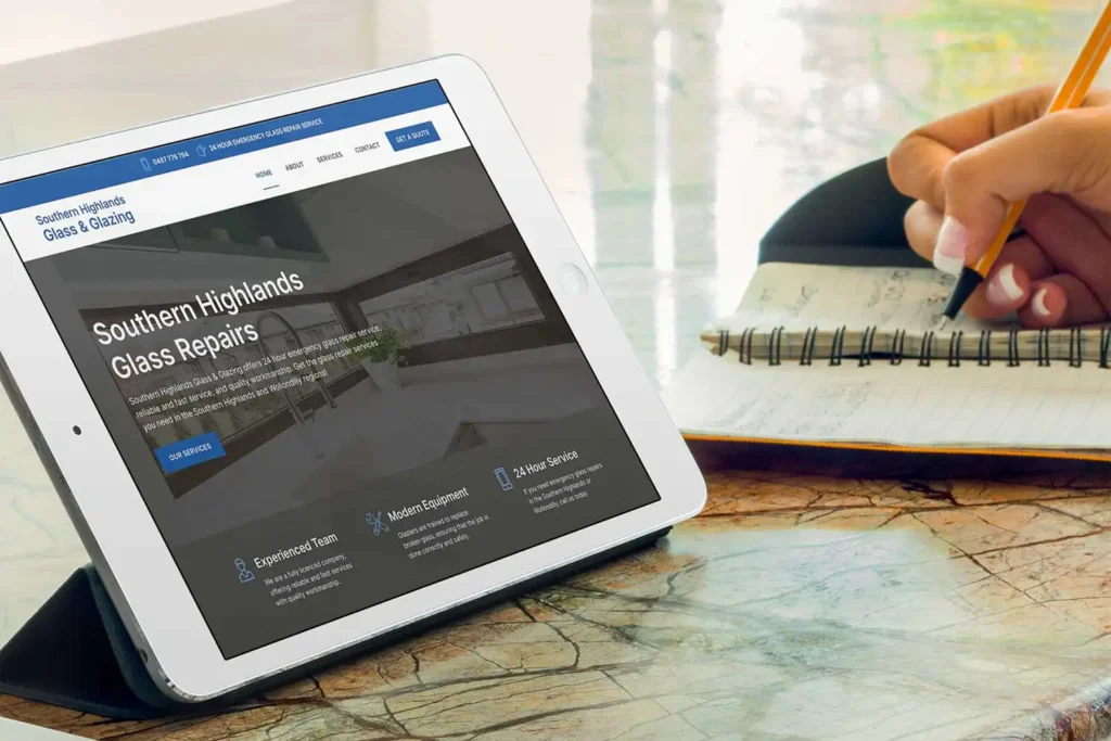 WordPress website - Southern Highlands Glass & Glazing - Rapid Websites