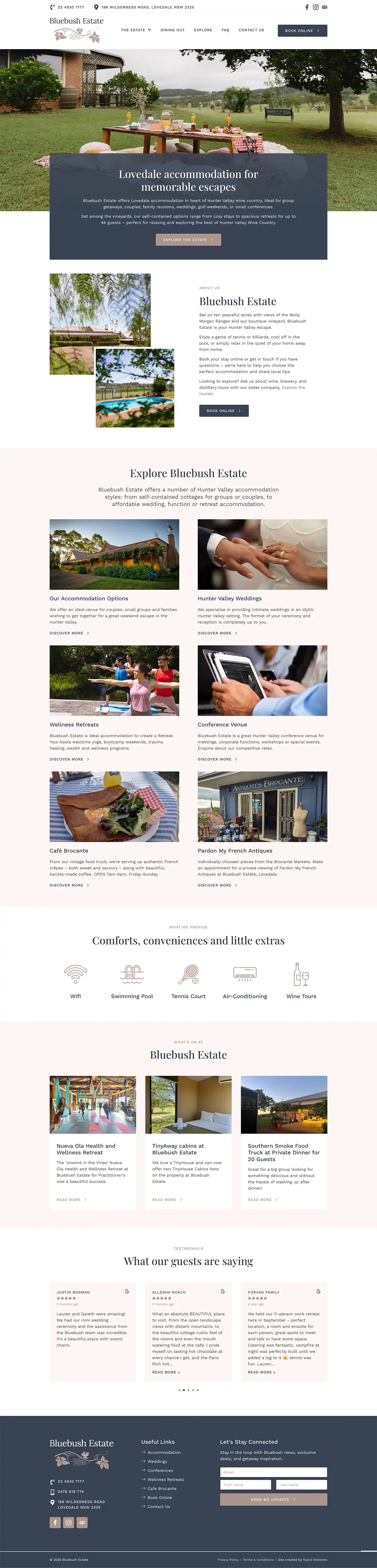WordPress website - Bluebush Estate - Rapid Websites