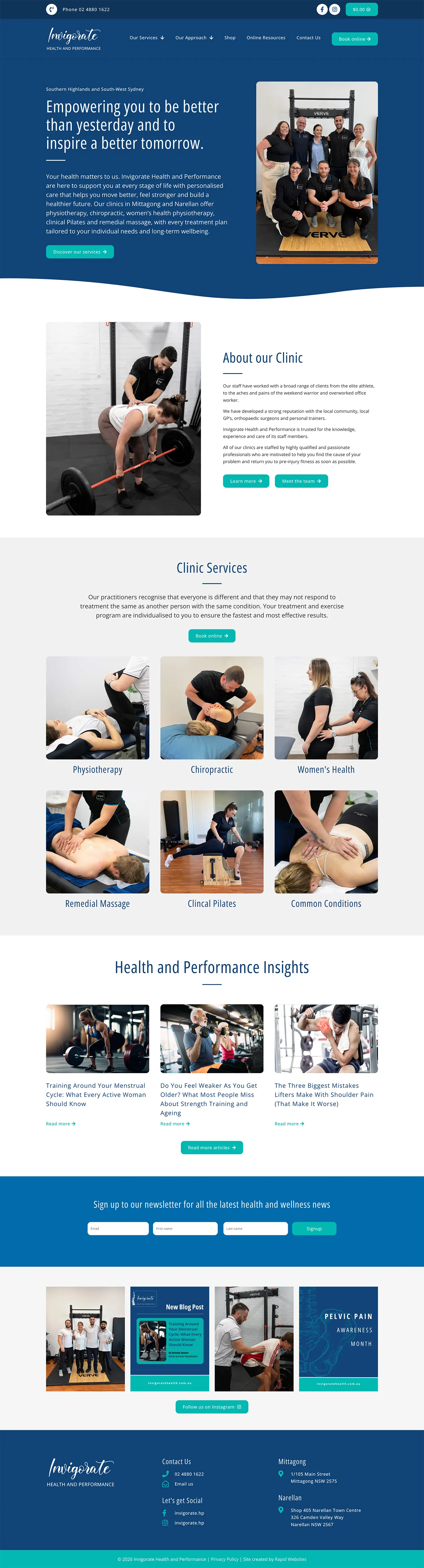WordPress website - Invigorate Health - Rapid Websites